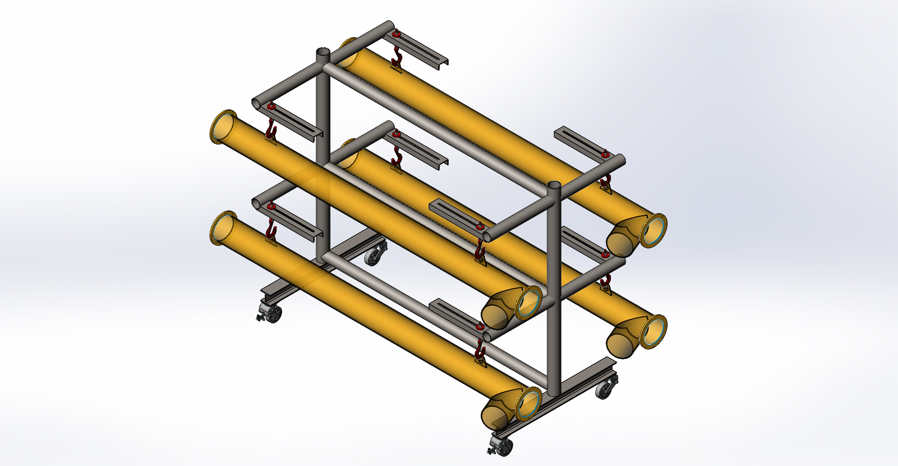 管螺杆输送机，组装完成并准备喷漆